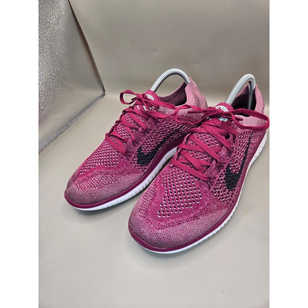 Nike Free RN Flyknit 2018 Shoes Womens 9 Raspberry Red Running Athletic Sneakers - Picture 4 of 8